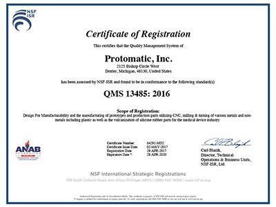 Protomatic Completes ISO Upgrades